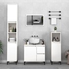 Bathroom cabinet set 3-pc White eng wood & metal 65x33x60,30x30x100,30x30x190