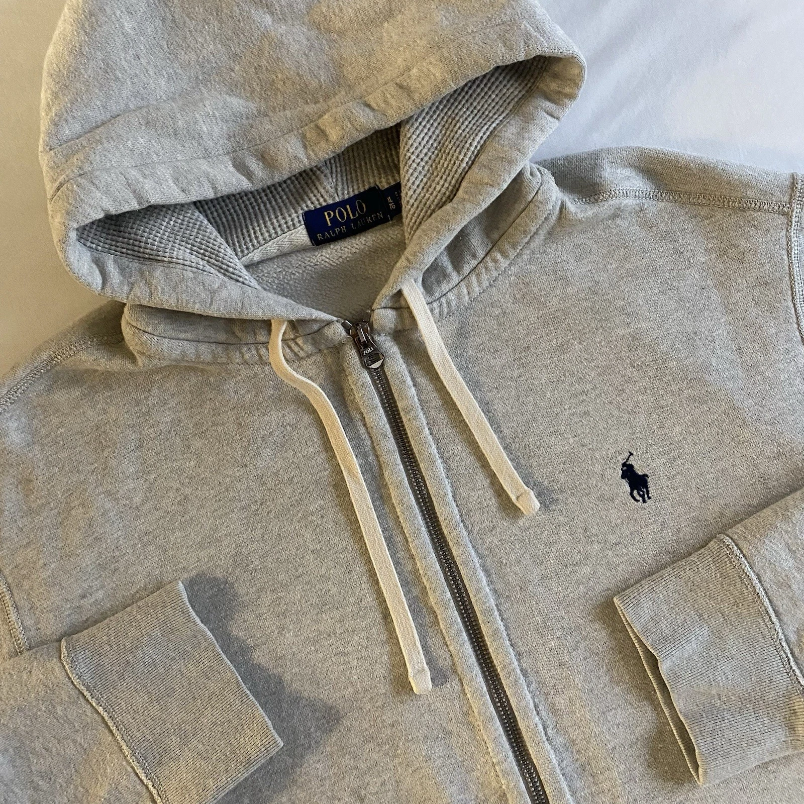 Polo Ralph Lauren Fleece Hoodie Men XL Waffle Thermal Hooded Sweatshirt