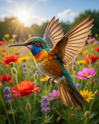 Hummingbird Bird 4K Wallpaper Digital Art HD Animal Printable Kids Room 1023