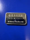 Geiger Edelmetalle 20 Gram Silver Bar, 999 Fineness, #2655