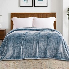 Exclusivo Mezcla Plush Fuzzy Fleece Bed Blanket King Size, Super Soft, Fluffy an