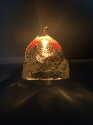 DEKO NÜTZLICHER PARTYLITE GLAS DELFIN TEELICHT KERZENHALTER