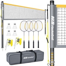 Outdoor Badminton Net Set with Anti-Sag Winch System - 20ft Badminton Net, 4 ...