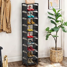 10 Tier Shoe Rack Stand Footwear Organiser Storage Metal Shelf Unit Shoe Storage