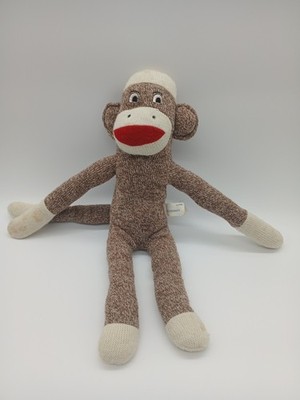 Retro StreetPlayers Sock Monkey 2008, Brown Knit Plush 18'' Stuffed Animal
