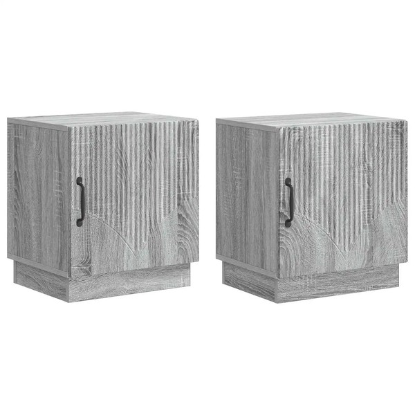 Nachttisch 2Er Set Grau Sonoma Holzwerkstoff 43X34,5X47 Cm-image