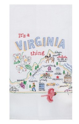 Kay Dee Designs ST Thing Virginia EMB F/S Dish Towel, 17.5 x 28, Various