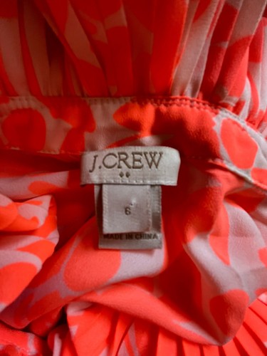 Blusa sin mangas J Crew talla 6 floral cuello alto abotonada naranja neón ENVÍO RÁPIDO - Imagen 10 de 10