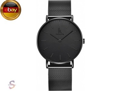 Alienwork IK Slim Ø36mm Armbanduhr Herren Damen Ultra-flach Mesh-Armband