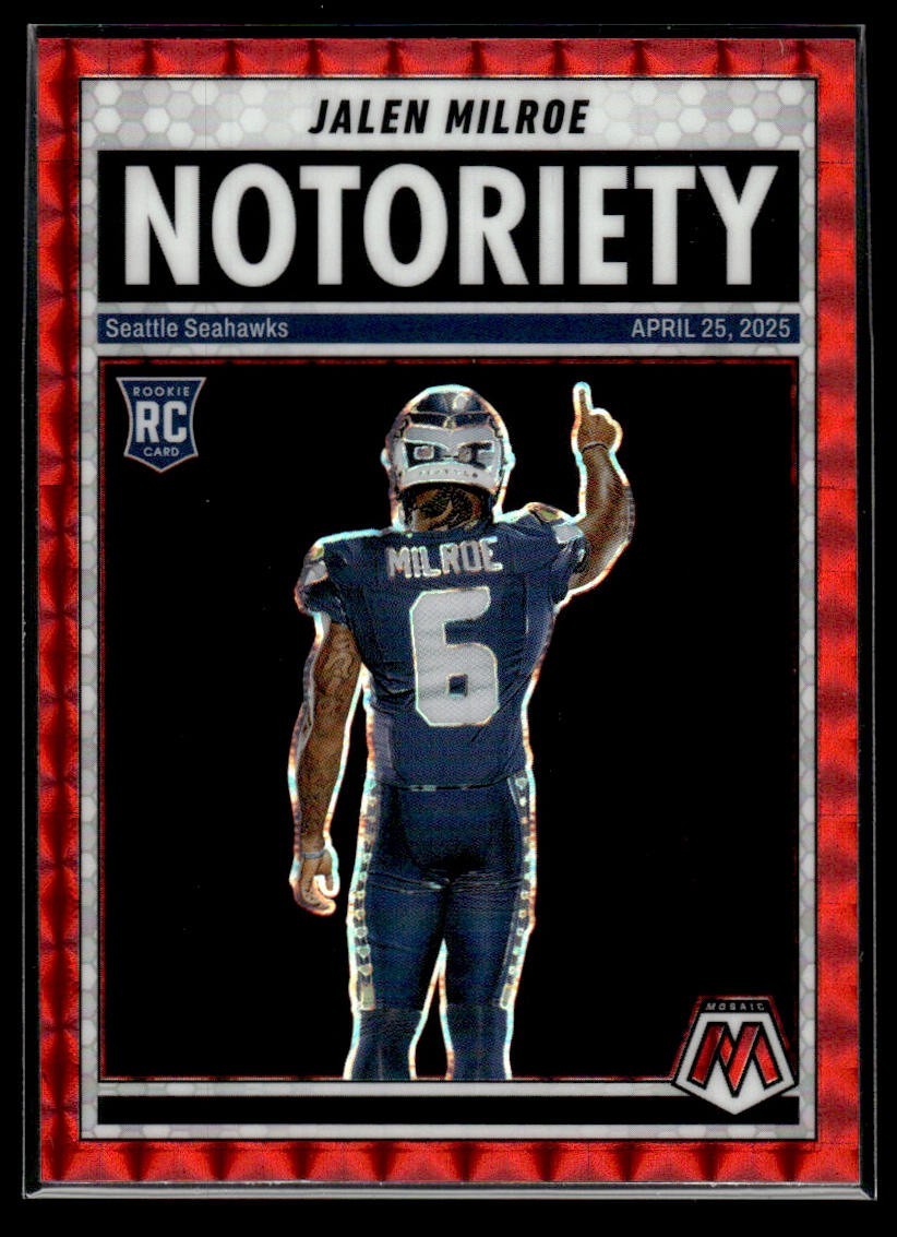 2025 Panini Mosaic - Notoriety Jalen Milroe Red #15 (RC)-111525