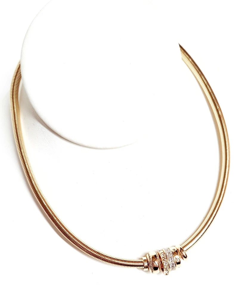 Collar Anthropologie Donut Acanalado Chapado en Oro 14k Latón Circonita Cúbica Foto 3 de 4