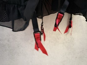 ann summers corset Size 14 B-C Cup Underwired Red Black Lace Trim Women&rsquo;s