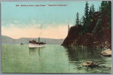 Postcard Lake Tahoe CA Rubicon Point steam boats in the water near shore