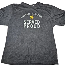 Carl's Jr. Hardee's Real Food Made Right Employee Dark Gray T-Shirt Adult Large
