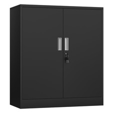 Metal Storage Cabinet with Locking Doors and 2 Adjustable Shelves, Small Lock...