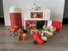Vintage Fisher Price Family Play Farm With Little People  Animals Silo