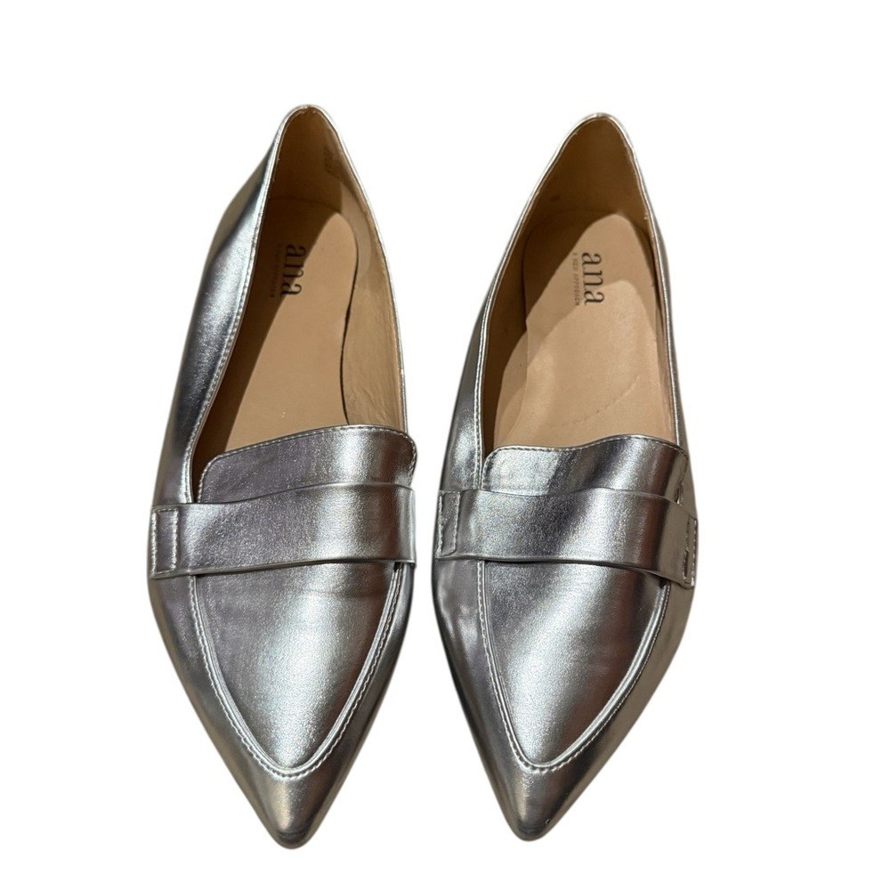 a.n.a Metallic Silver Women's Flats