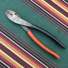 The Thomas & Betts STA-KON LUG Wire Cutter Crimper Pliers TY Rap AB C  Vintage