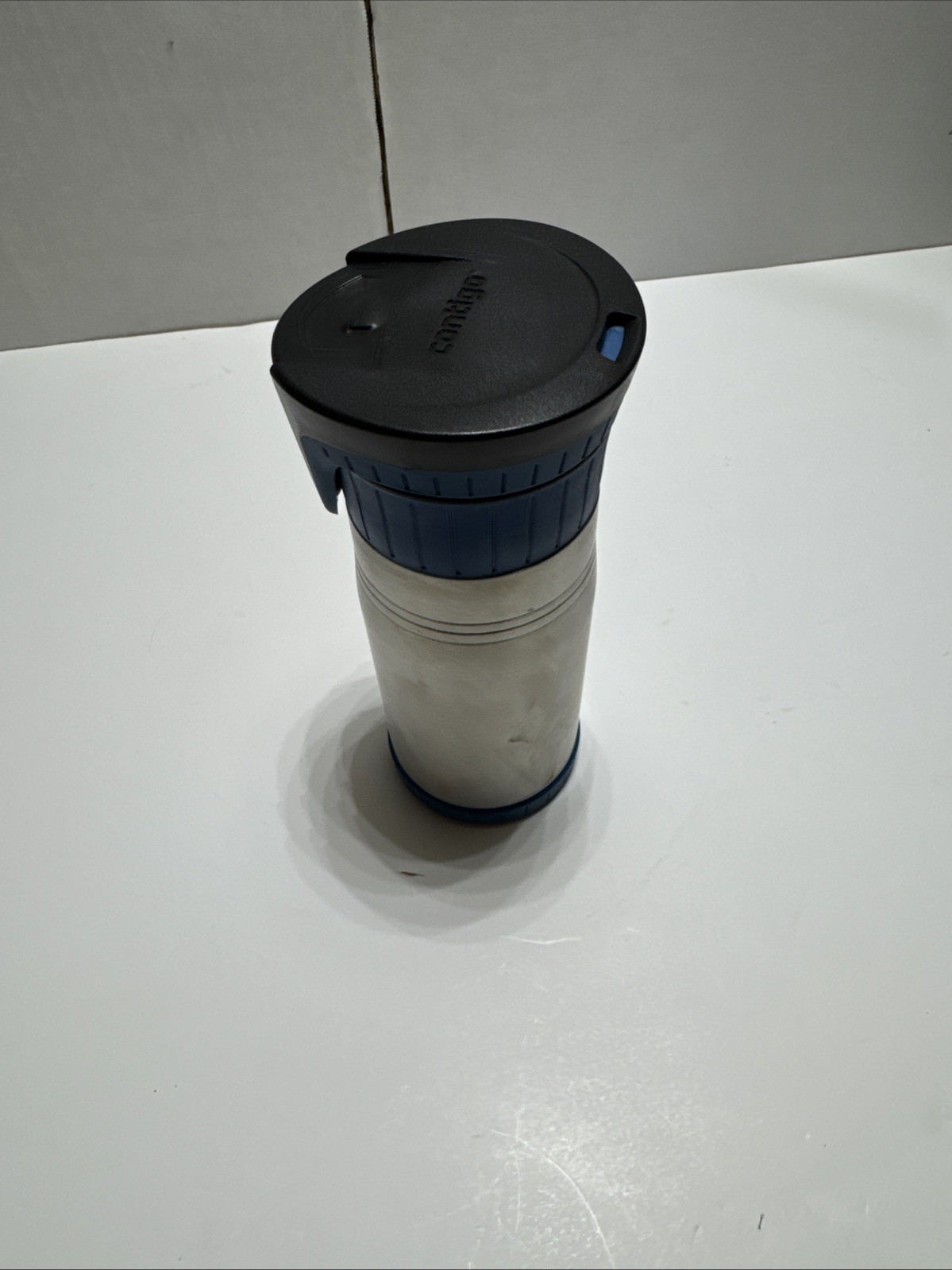 Contigo Travel Mug Autoseal Stainless Steel  16oz Silver And Blue