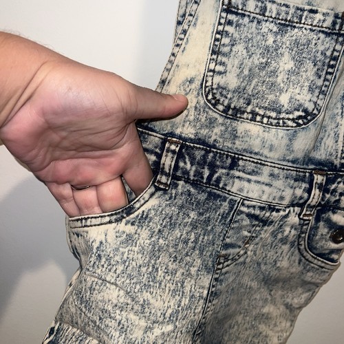 Chillipop Girls Size 5 Acid Wash Short Overalls GUC Stretchy Adjustable Strap - Picture 5 of 8