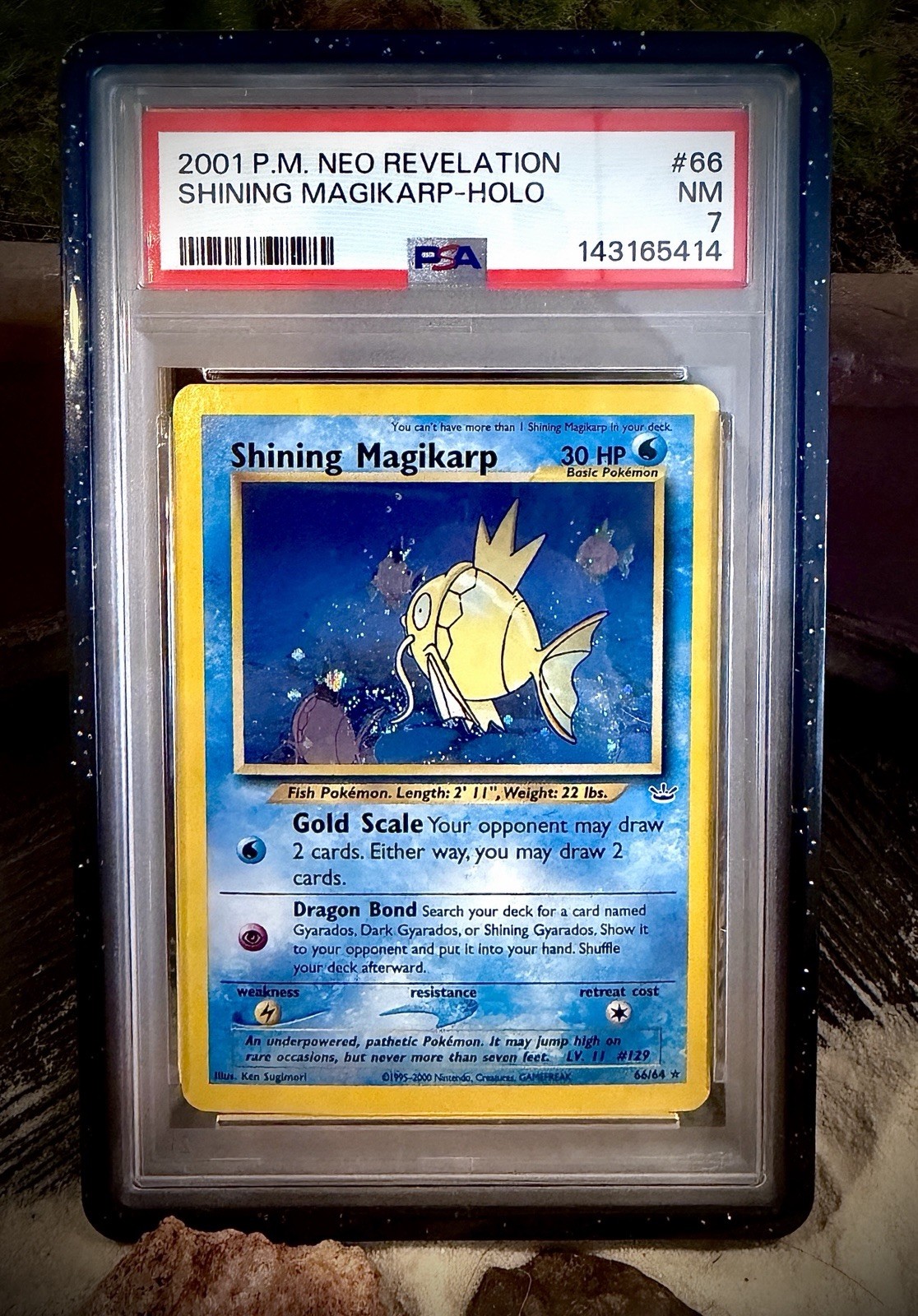 PSA 7 *New Cert* 2001 Pokemon Neo Revelation 66 Shining Magikarp Holo