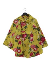 Joules Women's Coat Yellow Floral 100% Polyester Rain Coat