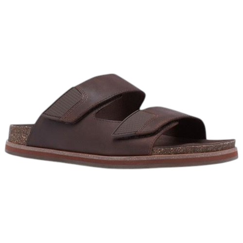 Mens Hush Puppies Cracker Brown Sandals Slip On Leather Shoes 7 - Picture 3 of 6