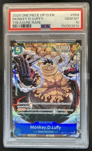 2025 One Piece Monkey D. Luffy Treasure Rare #OP11-058 PSA 10 GEM MINT