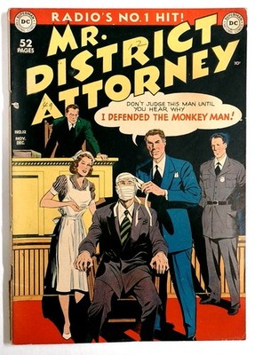 Mr. District Attorney #12-1949-bizarre Monkey Man issue-Golden Age Crime  Fine-