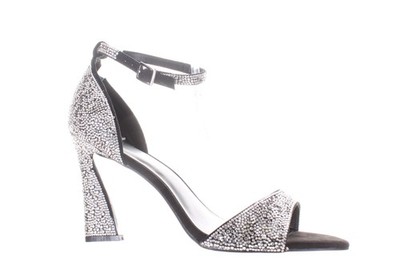 JLO by Jennifer Lopez Womens Irma Silver Ankle Strap Heels Size 11 (7825343)