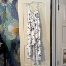 Lulus Womens High-Low Maxi Dress Size Small Darling Daylily Black & White Floral