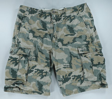 Levis Cargo Shorts Mens 36 Green Camo Multi Pocket Cotton Utility Casual