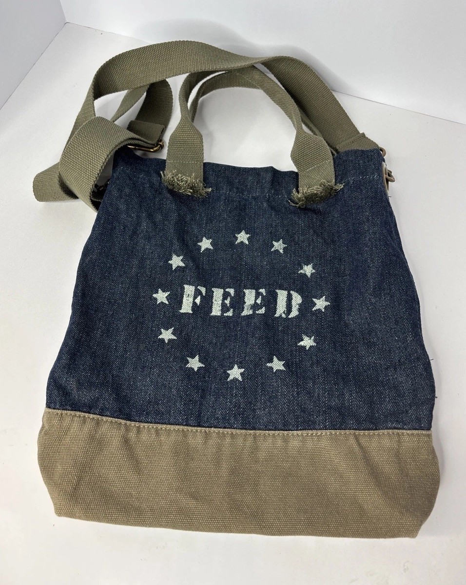FEED Target 20 Projects Denim Green Canvas Small Crossbody