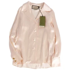 Gucci Shirt Blouse Long Sleeve Silk Top Womens 36 (equivalent) Beige Used MOLO-0