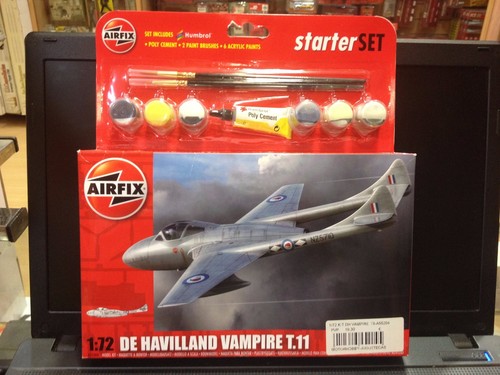 MAQUETA DE HAVILLAND VAMPIRE T.11 +PINTURAS+PINCEL+PEGAMENTO 1:72 AIRFIX A55204 - Imagen 3 de 10
