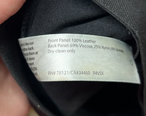 Eileen Fisher Womens Size M Black Leather Front Ponte Viscose Blend Pants (L9) - Picture 7 of 7