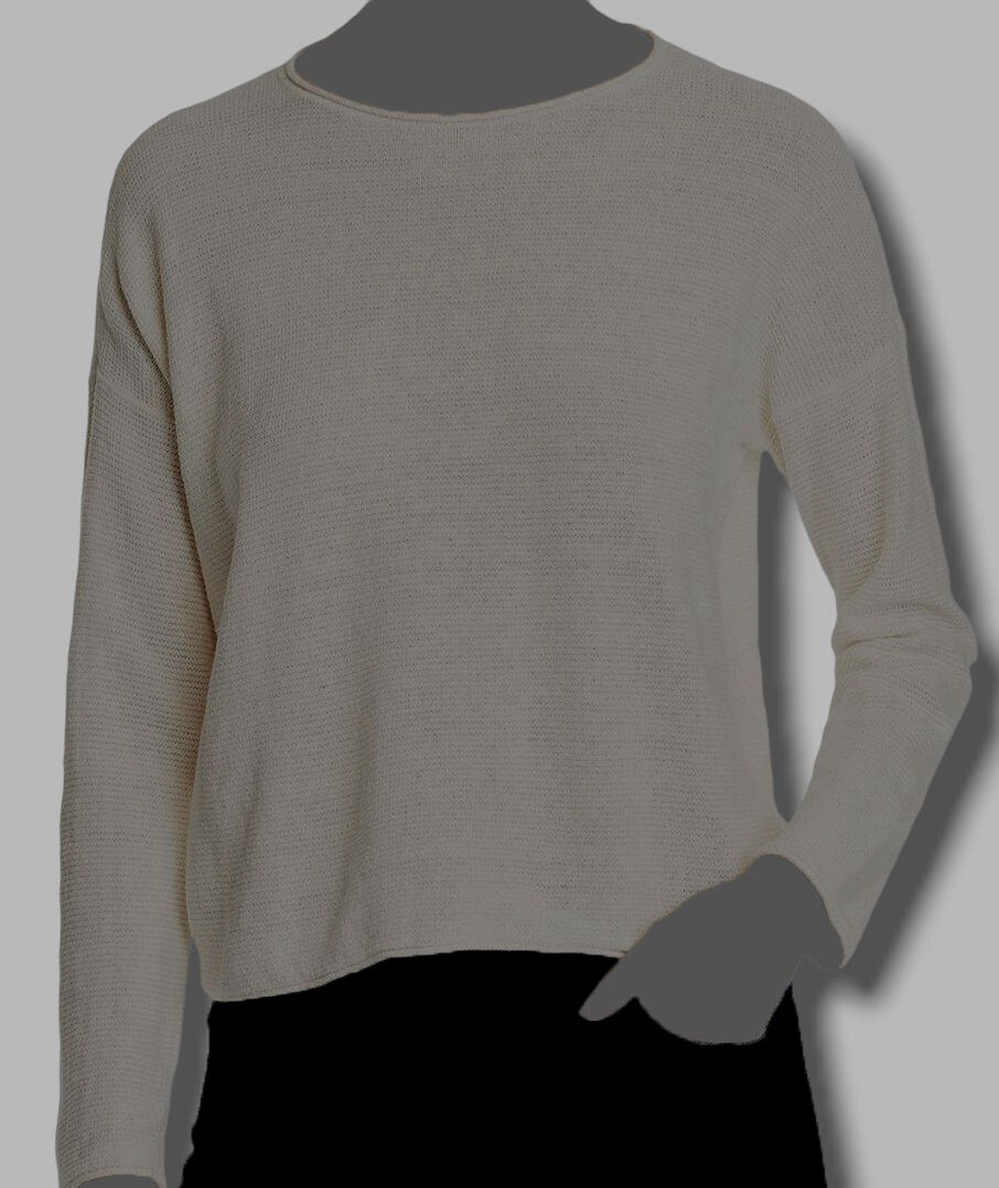 Round-Neck Soft Knit Sweater Top 