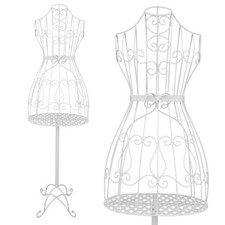 Metall Schneiderpuppe Schneider Büste Schaufensterpuppe Antik P-05972 weiß