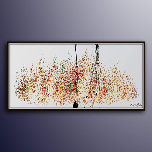 Feuerflammen Gemälde 67" - Moderne Kunst Original Handarbeit Ölgemälde, pasto - Bild 1 von 5