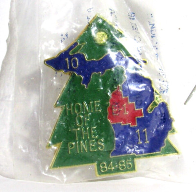 Lions Club International lapel pin home of the pines MICHIGAN 1985 2''