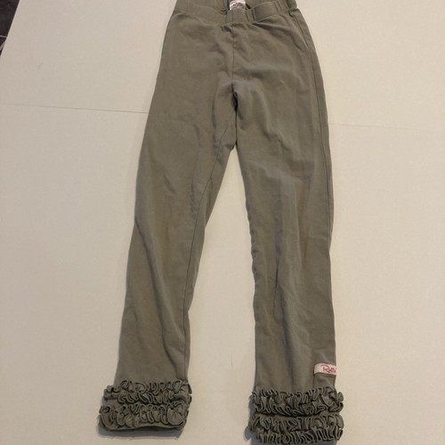 Lot Of 2 Rufflebutts Leggings Size 6 / 7 Solid Gray Ruffle Edge Girls Match All - Picture 5 of 9