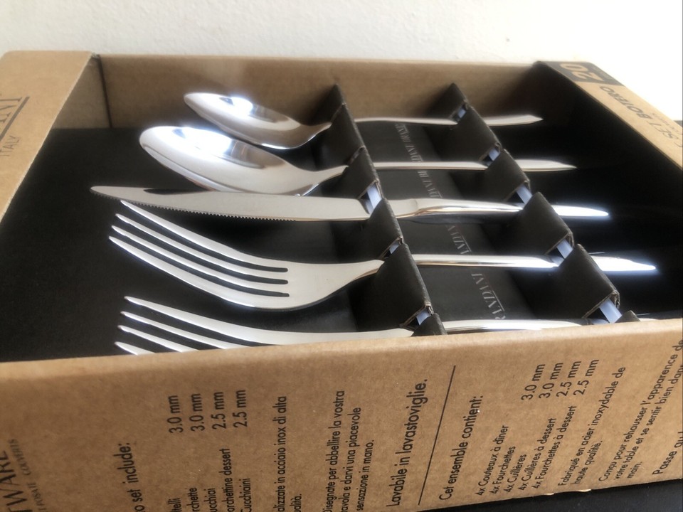 Brandani Italy BOTERO Flatware Set 20 Piece High Quality Stainless