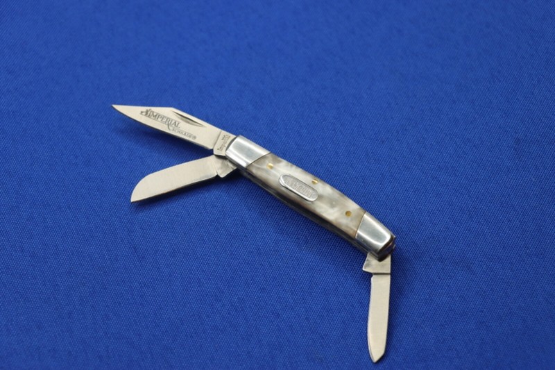 Imperial Small Pocket Folding Knife  2.7" Cracked Ice Zytel Handles Multi Blade