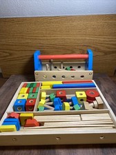 Melissa and Doug Toys, Wooden Construction Set/ Tool Kit/Car Part, 74 Pieces