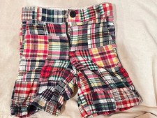 BABY GAP BOYS TODDLER SHORTS MADRES JUSTABLE SIZE 18/24 MONTHS PINK GREEN EEUC