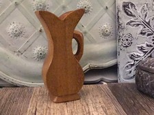 boho wooden vase mid Century Modern Handle 5 3/4 Inches High Wood