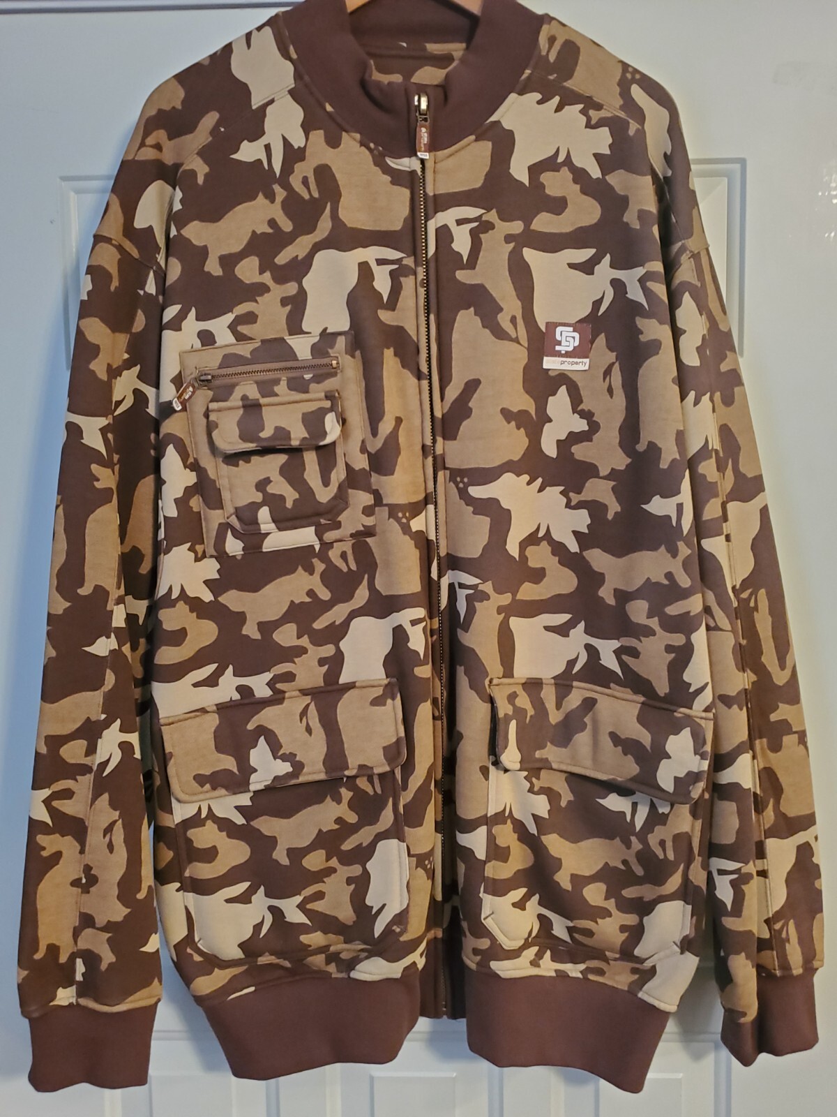 Vintage Rocawear State Property Full Zip Sweatshirt Jacket Brown Camo XL NWOT