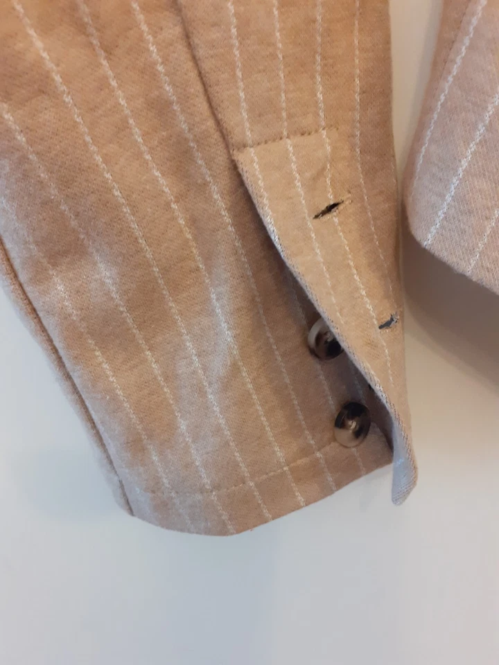 Anthropologie укороченный двубортный длинным рукавом куртка, бежевый XL RRP £95 - Изображение 3 из 4