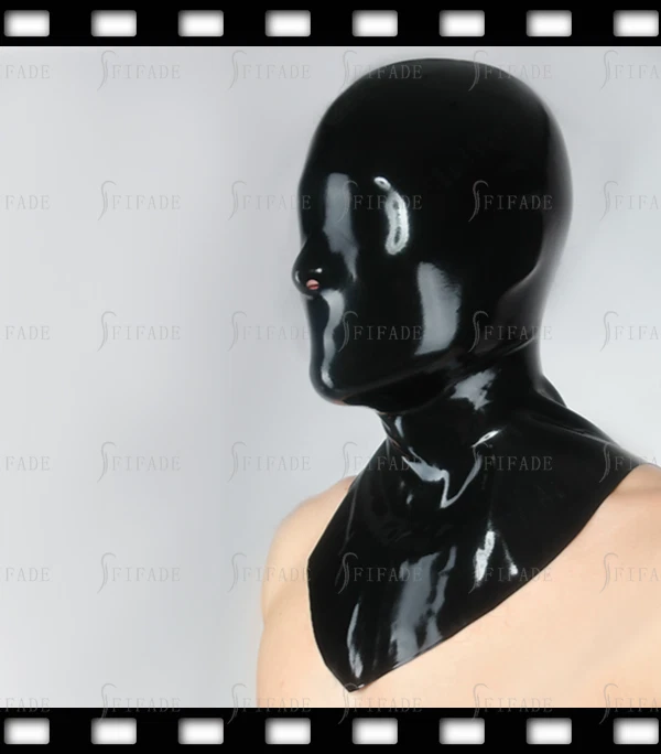 Latex Hoods Mask Big Full Face Cover Small Nose Holes Neck Link Customized A30