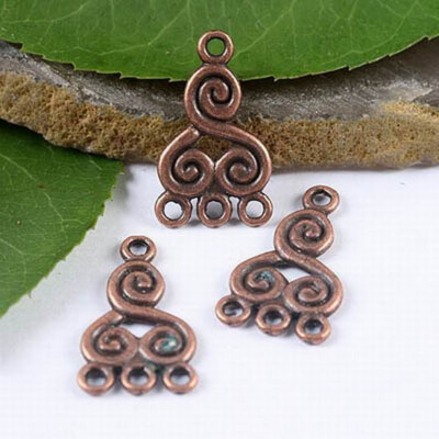 40pcs copper tone spiral shape charms findings H1907